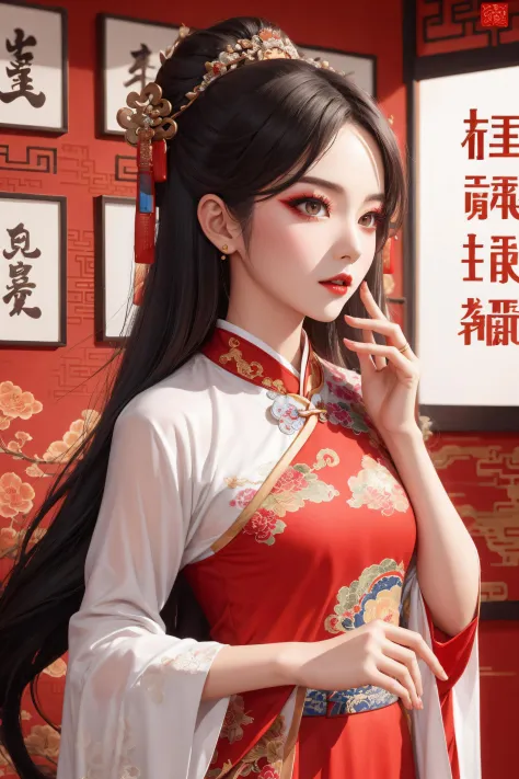 (masterpiece,best quality:1.2),1girl,upper body,<lora:silhouette_20231024205630:0.5>,makeup,beijing opera,hanfu,the essence of chinese culture,