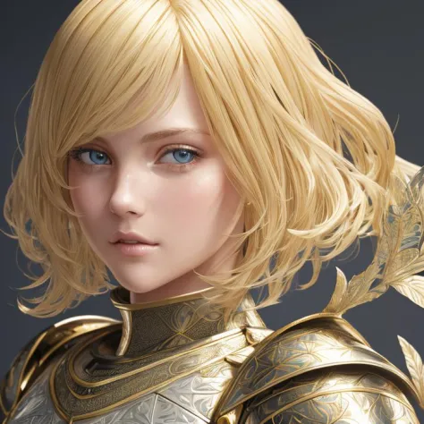 Beautiful Blonde, Female Knight, short hair (masterpiece:1.2, best quality), (ultra-detailed), (ultra high res), (hyper-detailed...