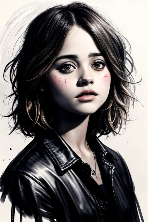 (style of Casey Baugh:1.15), <lora:sd15_JennaColeman_locon_64_v1-000023:1> JennaColeman, ink splash, colorful,