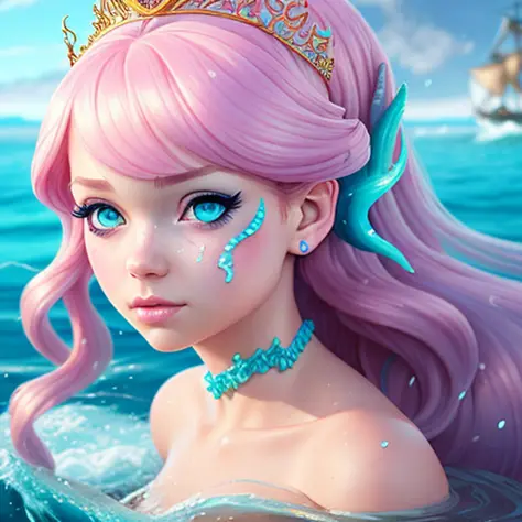 a gorgeous princess of the sea, artgrem, wlop, ultra realistic, render