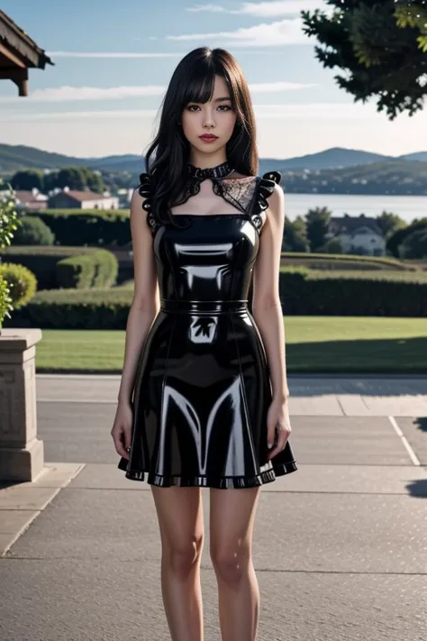 realistic, masterpiece, high detailed skin, looking at viewer, full body shot, scenic view, long hair, black hair
<lora:Latex_ F...