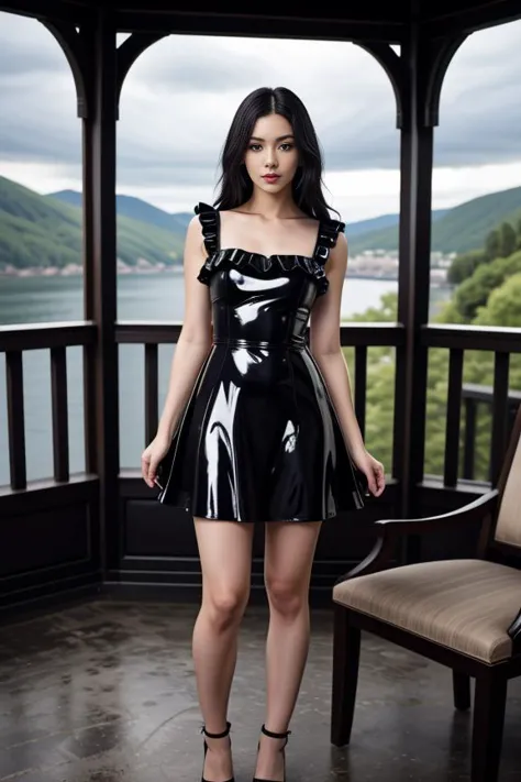 realistic, masterpiece, high detailed skin, looking at viewer, full body shot, scenic view, long hair, black hair
<lora:Latex_ F...
