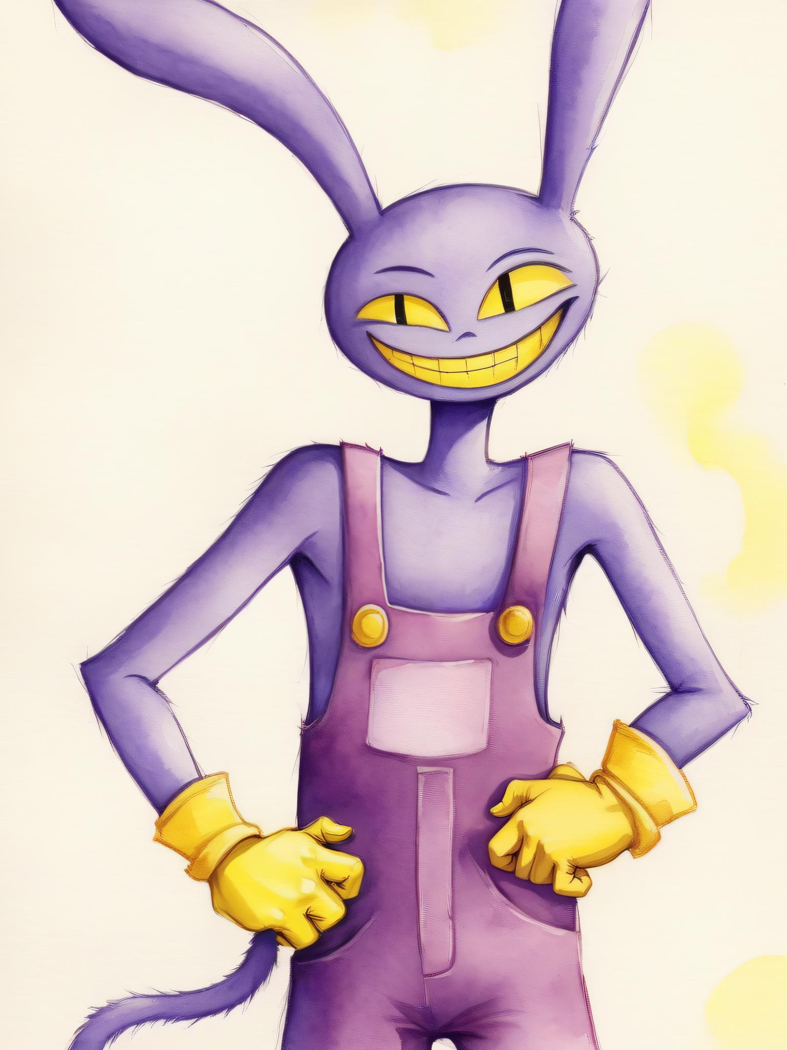 A close up of a cartoon character with a purple outfit - SeaArt AI