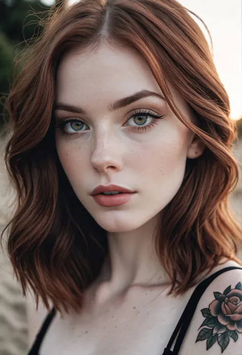 Cropped out face, A up close selfie photo of a half american half french 25 year old white pale skin, auburn hair,  showing clea...