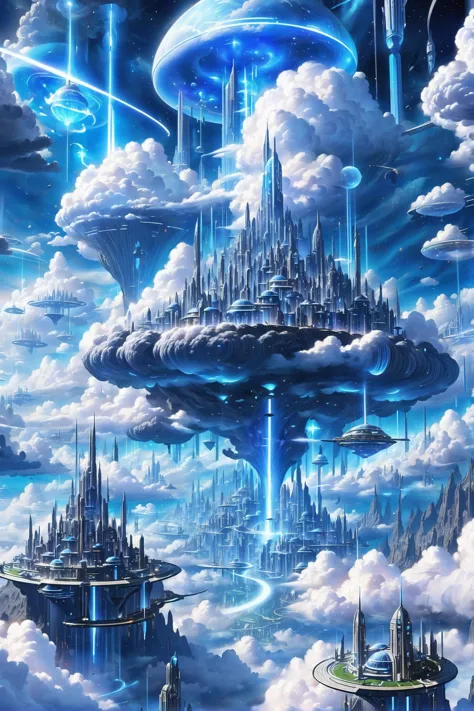 fantasy, scifi, Unfathomable,mysterious fantasy cloud city outside of the universe<lora:EnvyBetterHiresFixXL01:0:hr=1>, <lora:EnvyEthescapelXL01:1.3>