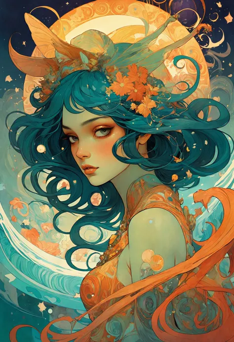 psychedelic style breathtaking Victo Ngai, Conrad Roset, Alphonse Mucha, Krenz Cushart, Magewave, Radiant Minotaur, Peter Jackson, Hispanicore, Futurism, A group of artists and animators have come together to create a stunning piece of artwork featuring Victo Ngai, Conrad Roset, Alphonse Mucha, Krenz Cushart, Magewave, Radiant Minotaur, Peter Jackson, Hispanicore, and Futurism Assistant. The artwork showcases their unique styles and techniques in creating a visually captivating scene that is both dynamic and intricate. The attention to detail in the artwork is truly remarkable, making it a masterpiece worth admiring.  . award-winning, professional, highly detailed . vibrant colors, swirling patterns, abstract forms, surreal, trippy