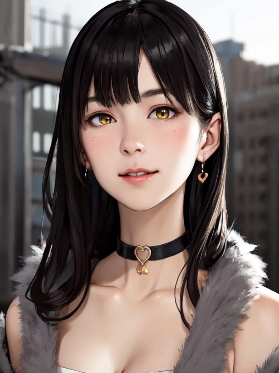 real skin texture, raw photo, cathedral background, hyperrealism, muted colors, high contrast, front lighting, artistic photoshoot, backlight,
1girl, bare shoulder, closeup face, face closeup, (long nail:1.2),
Ahri, , black hair, yellow eyes, , Perfect Hands
ruanyi0246, fur coat
hiyamasaya 