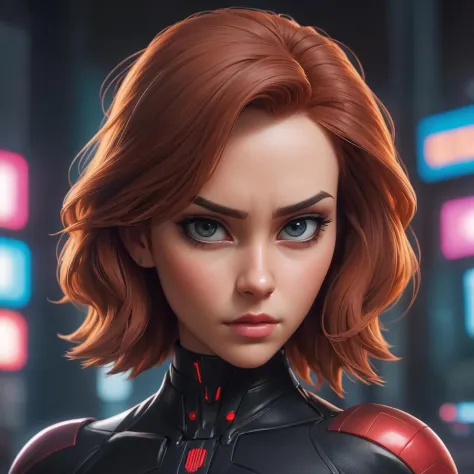 Black Widow/Natasha Romanoff (MAA),bar,TOKYO  
futuristic Neon cyberpunk synthwave cybernetic  Mauricio Alejo