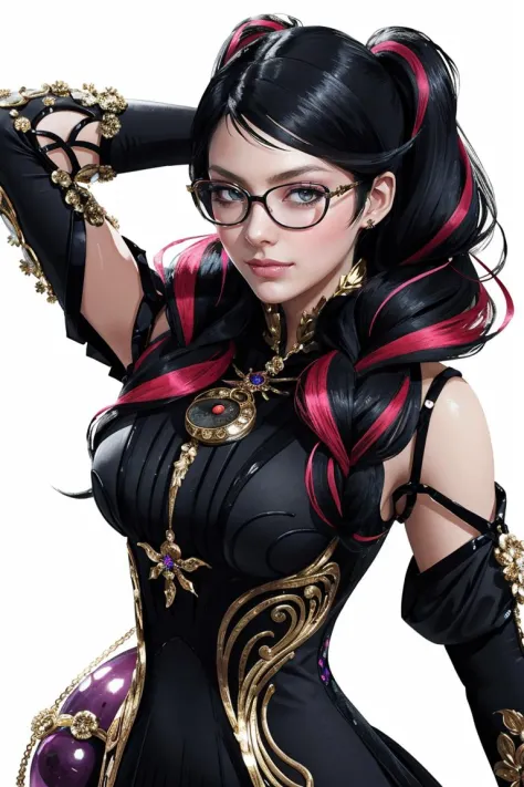 1girl,<lora:bayonetta_3_aiwaifu:0.7>, bayonetta_3_twintail_aiwaifu,