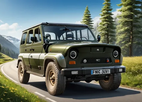 obc19 SUV <lora:19_vehicle_obc19:1.0> on a road, 
outside, fallacious,
nature at background, professional, realistic, high quality,
Calm and sunny, <lora:general_vehicle:-0.20>