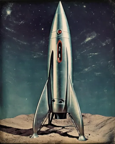 photo of a retro_rocket futuristic, in the space, sci-fi , <lora:Retro_rocket_sdxl:1.0>
