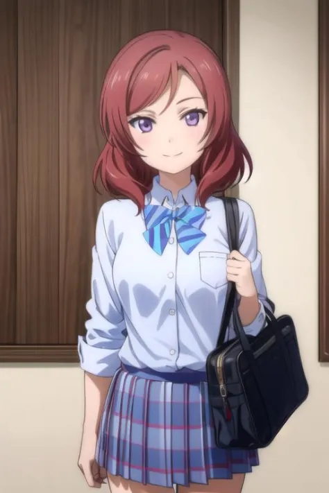 (((pixel-perfect, detail-perfect))), solo, 1girl, <lora:maki-lovelive-01:0.8>, maki nishikino, school uniform, looking at viewer...