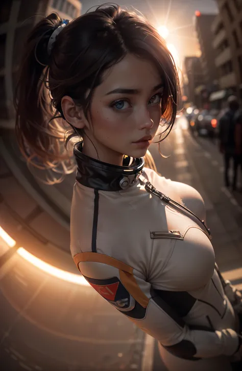 a woman in a futuristic outfit posing for a picture