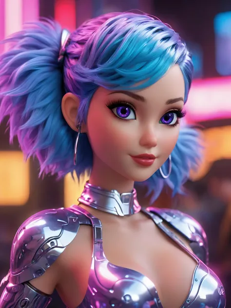 professional 3d model hologram of 3d fluffy ethereal fantasy concept art of neonpunk style long shot scenic professional photogr...