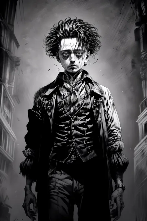 <lyco:itoStyleLoRA:1.0>
jhonny depp, sweeney todd, tim burton movie, ink lineart, 8k, 4k, (highres:1.1), best quality;