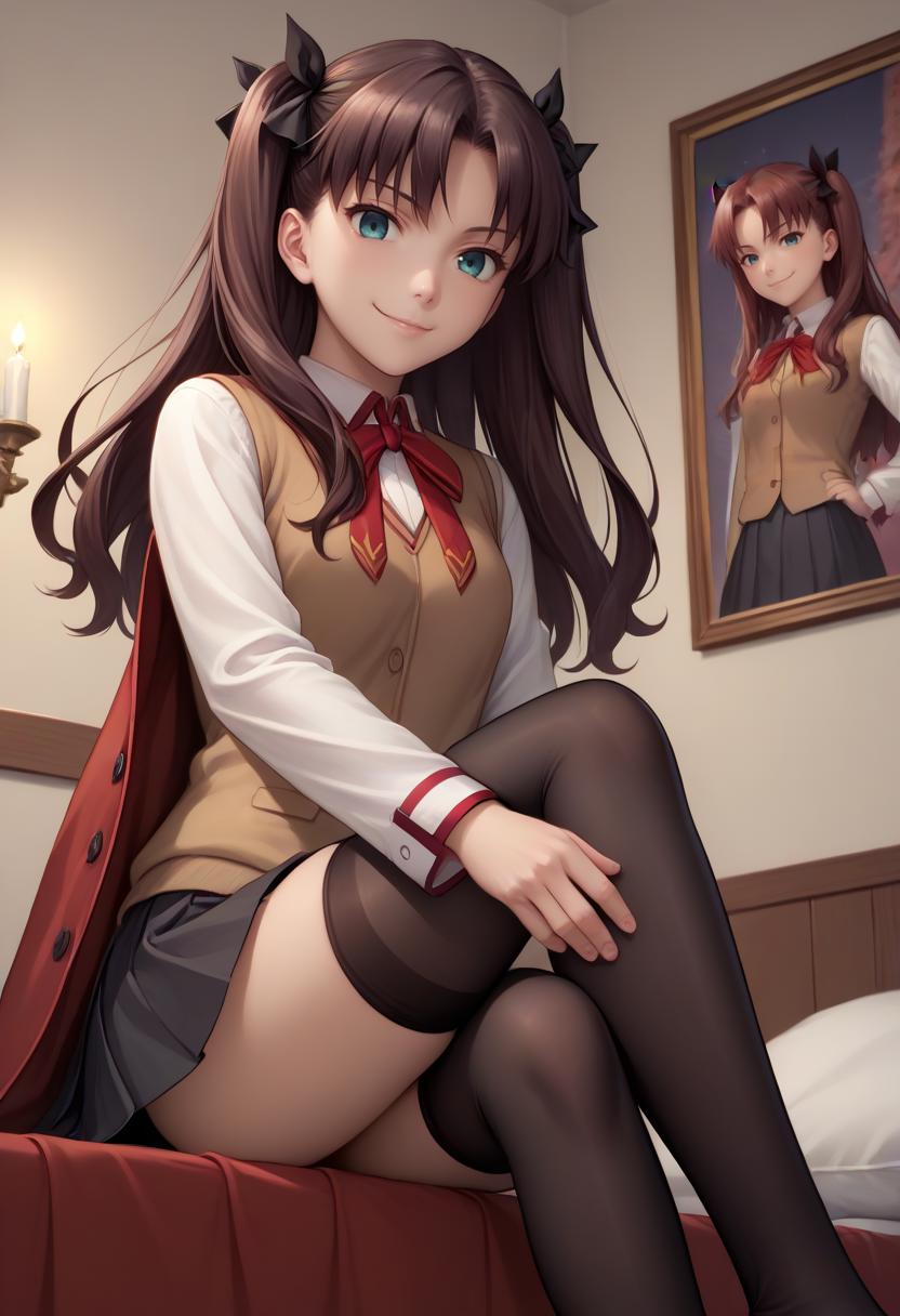 best quality), [masterpiece], (rin tohsaka), sexy pose, breast - SeaArt AI