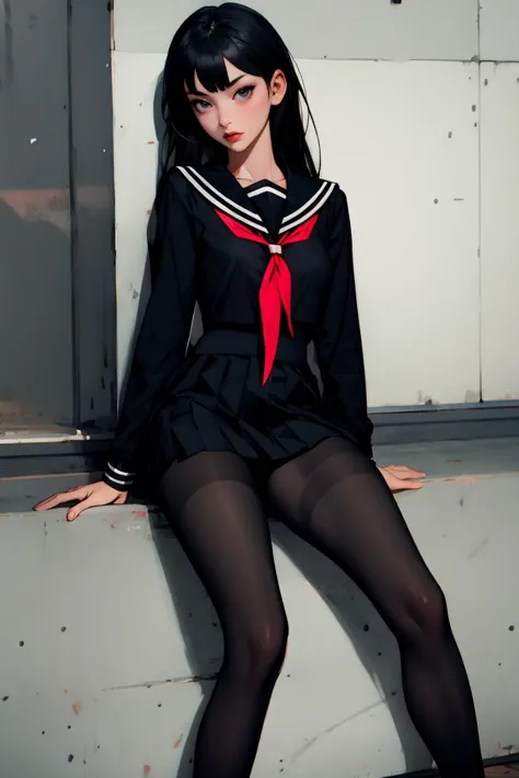 Tutu’s sexy uniform (see-through black sailor serafuku school uniform)/图图的情趣制服（透视黑色水手服）