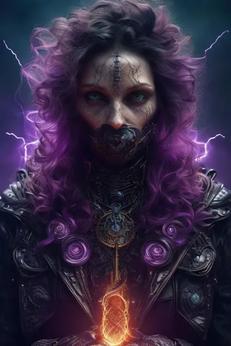 powerfull woman , mage witch, snake eyes, (cinematic pose),looking at the viewer,purple flame effects, colorful flying orbs, cosmic city background, tall structures, aurora background, perfect detailed face, perfect hands,detailed symmetric circular iris, shadow black magic, apocalyptic, purple lightning effects, dark purple sky , infernal city background, tall structures, infernal towers background, dark purple colors, apocalyptical,realistic, stunning realistic photograph, 3d render, octane render, intricately detailed, cinematic, Isometric, dark fantasy theme, mystical, Dark theme, underworld theme, deviant art masterpiece, white skin, crimson eyes, dark tattoos, colour grading, dark illustration, extreme quality, extremely detailed, ultra-detailed face, ultra hd 8k,red lightning, concept art, hyperdetailed, triadic colours, fantastical, intricate detail, splash screen, complementary colours, fantasy concept art, 8k resolution, soft lighting, film photography, film grain, hyperrealist