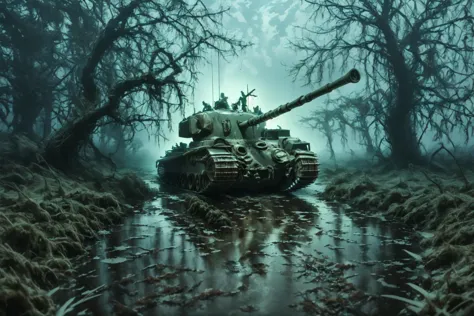 centurion tank, swamp, will-o-wisp