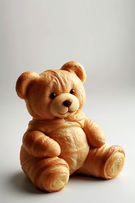 CroissantStyle teddybear, simple background, <lora:CroissantStyle:0.6>