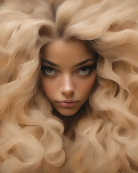 a Portrait, painting, detailed sharp eyes, soft colors, detailed face, soft skin, detailed soft hairs, by GDNS, symmetrical, 2d