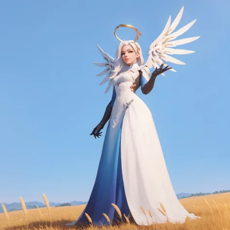 score_9, score_8_up, score_7_up,score_6_up, score_5_up, high res, 1women, white long hair with blue eyes,  Standing in a wheat field, halo and white dress
owstyle,<lora:owstylexlv2:1>