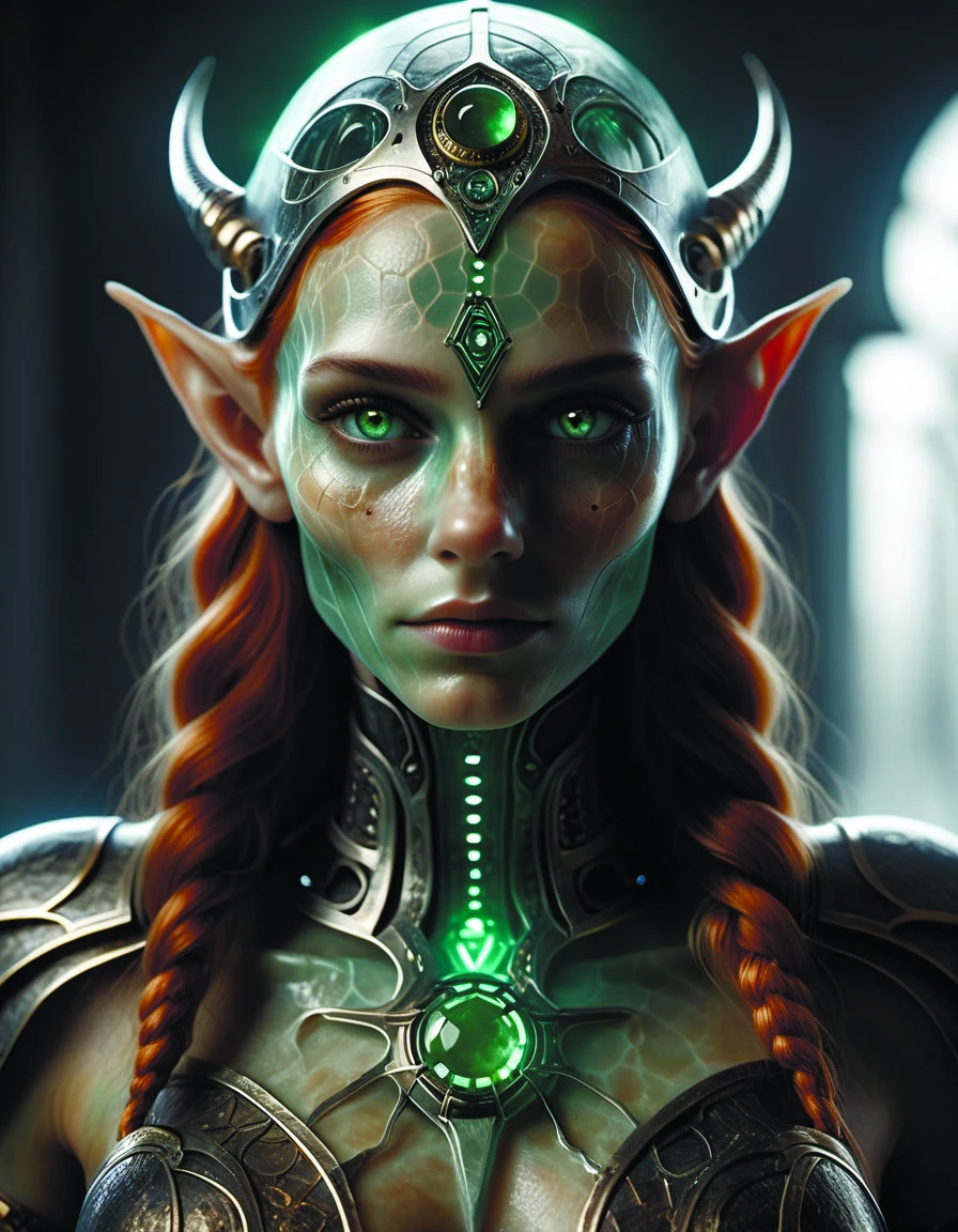 highly detailed marble and jade sculpture of a female elf necromancer,volumetric fog,Hyperrealism,breathtaking,ultra realistic,ultra detailed,cyber background,cinematic lighting,highly detailed,photography,stunning environment,wide-angle,3d,doll,octane,bad anatomy,blurry,fuzzy,extra arms,extra fingers,poorly drawn hands,disfigured,tiling,mutated],tranzp DonMCyb3rN3cr0XL,by diegocr,Techno-Witch,Occultist 