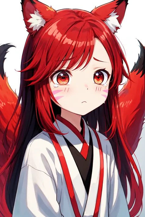 anime girl with red hair and fox ears