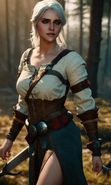 photo of beautiful ciri_w3, natural skin, cinematic lighting, bokeh, full body, <lora:ciri_prodigy_21:0.85>