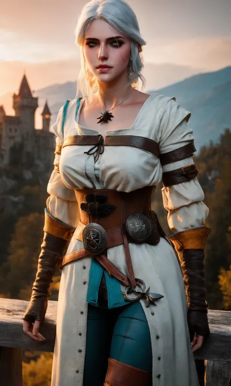 (masterpiece), (extremely intricate:1.3), (realistic), photo of ciri_w3, ciri_w3_outfit, 4k, highly detailed, the most beautiful...
