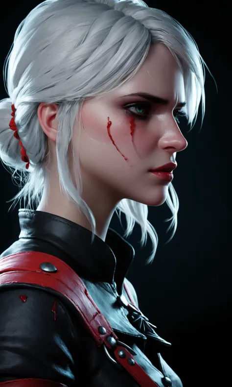 masterpiece, best quality, ultra high res, 1girl, ciri_w3, (abstract art:1.4), bleeding black, shadow theme, visually stunning, ...