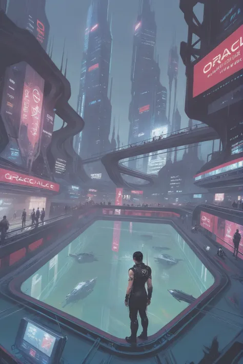 far-future cyberpunk, Oracle's Gazing Pool<lora:EnvyStarlightFutureCyberpunk01:1>