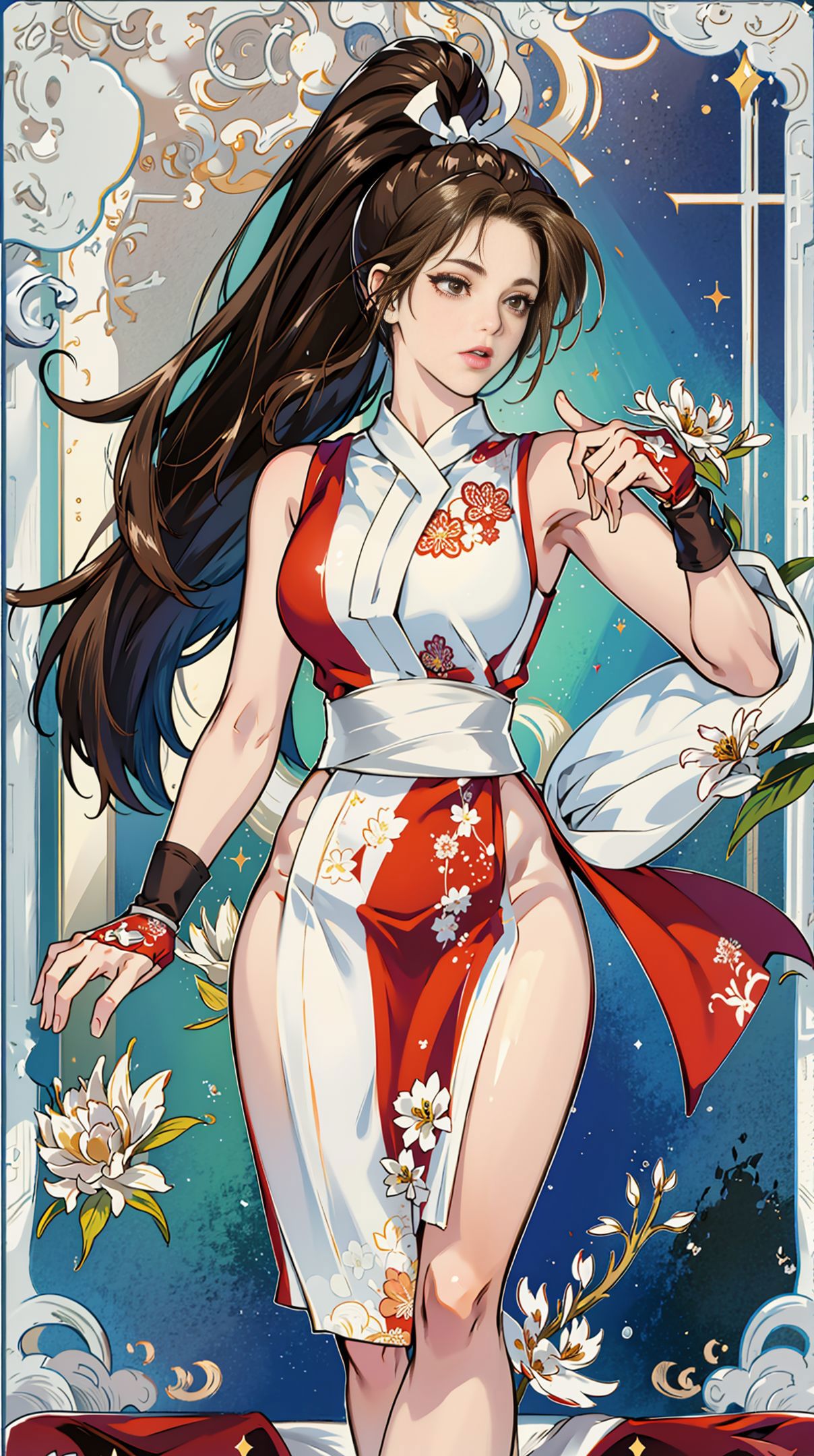 Mai shiranui, (tabi:1.3), (Full body:1.4), (Toe;1.3), (Photo realistic -  SeaArt AI