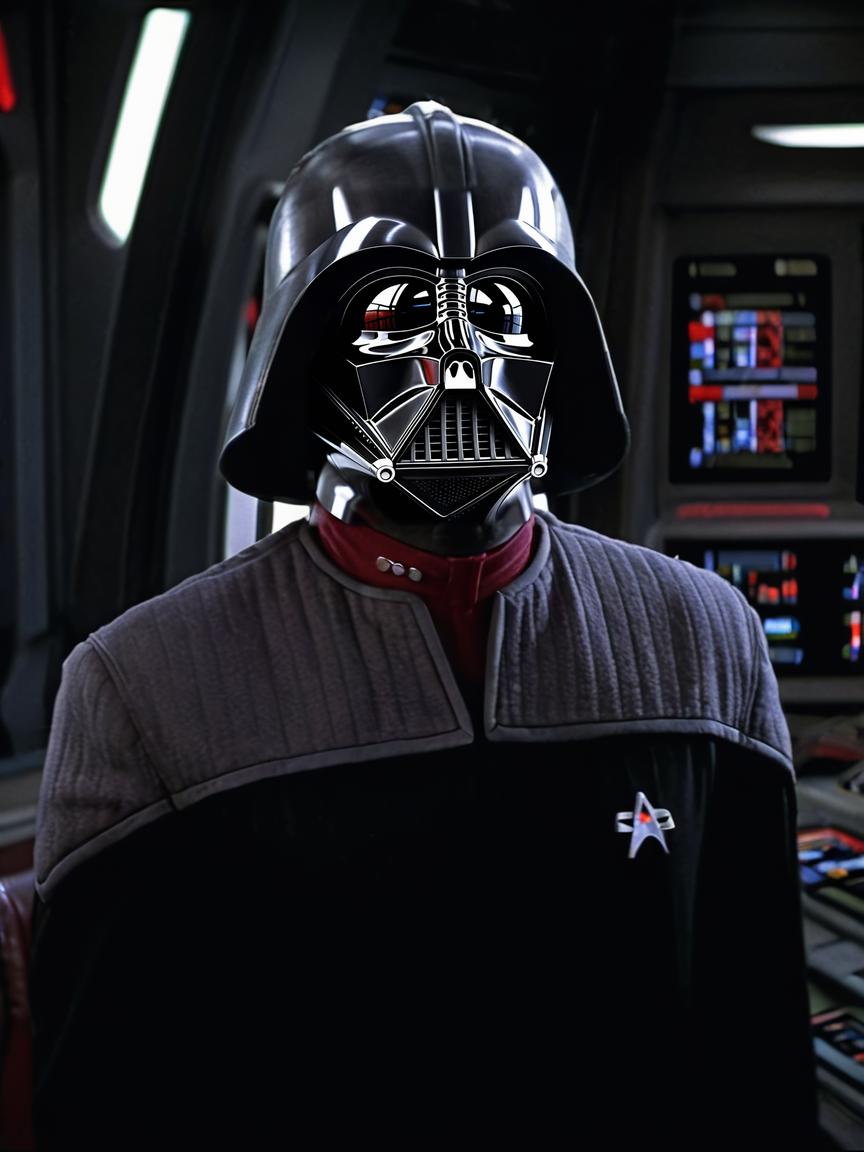 Darth vader in a star wars costume in a control room - SeaArt AI