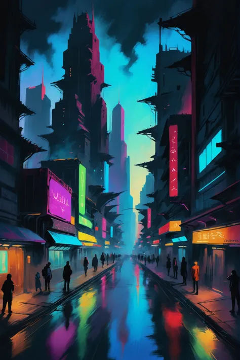 oil pastel chalk digital painting, sketch, anime style, epic scifi metropolis outside of reality<lora:envystarlightpastelchalk01...