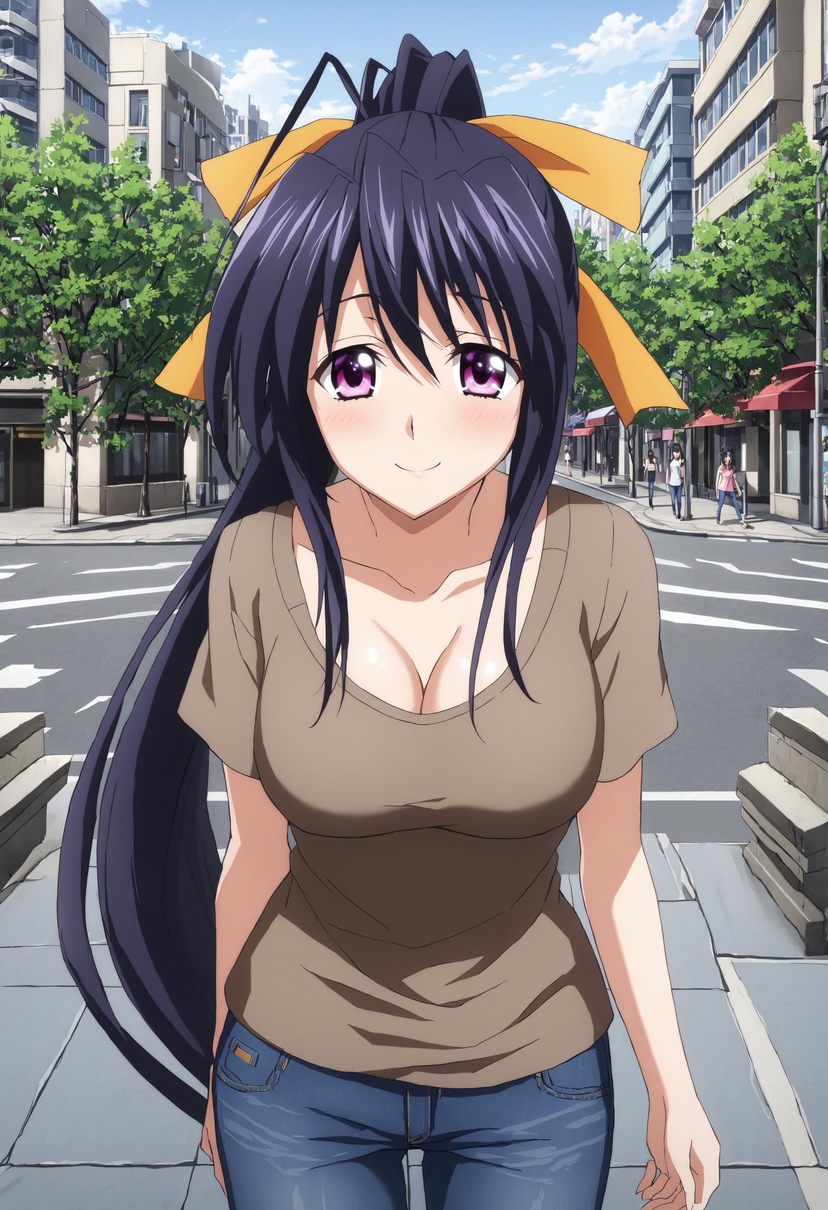 Best Quality:1.3), (4K quality), Akeno himejima por high school dxd -  SeaArt AI