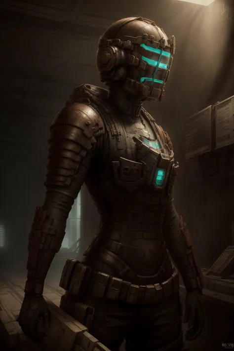 ((best quality)), ((masterpiece)), (detailed), hyperrealistic, sci-fi, photo of a 18yo woman wearing engineeringsuit standing in...