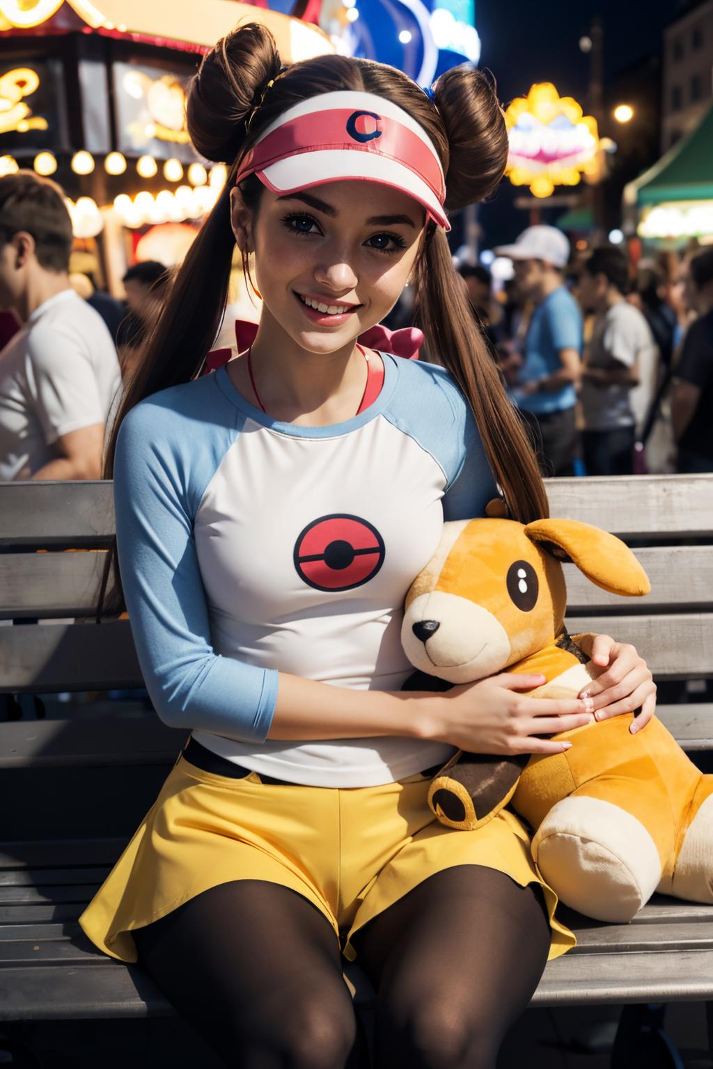 Two women in pokemon costumes are posing for a picture - SeaArt AI