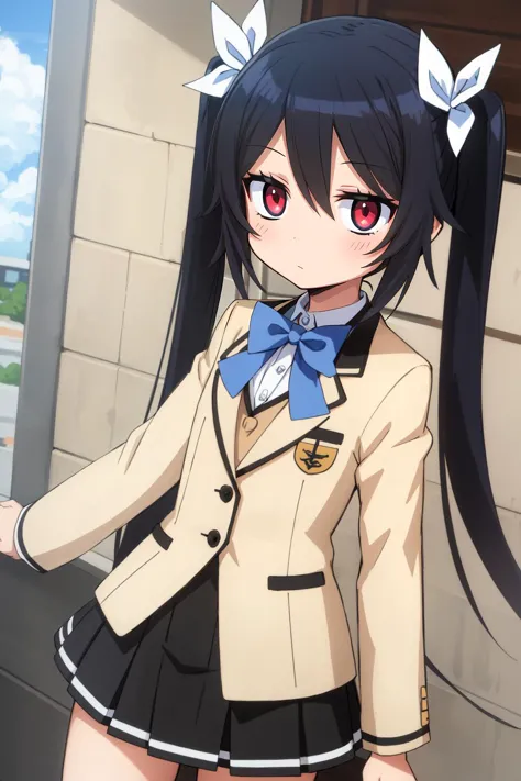 anime girl in school uniform with long black hair and white collar