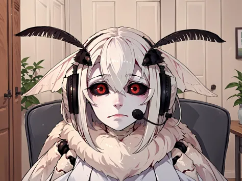 score_9, score_8_up, score_7_up, source_anime, solo, 1girl,
sadlinus, headset, chair, indoors <lora:concept_sadlinus_ponyXL:0.8>, 
 <lora:mashiro:0.8>
mashiro, white hair, medium hair, red eyes, black sclera, 4 arms, joints, moth antene,
white scales, white skin,
 <lora:Nia4294 [MockAi - v1.0]:0.7>