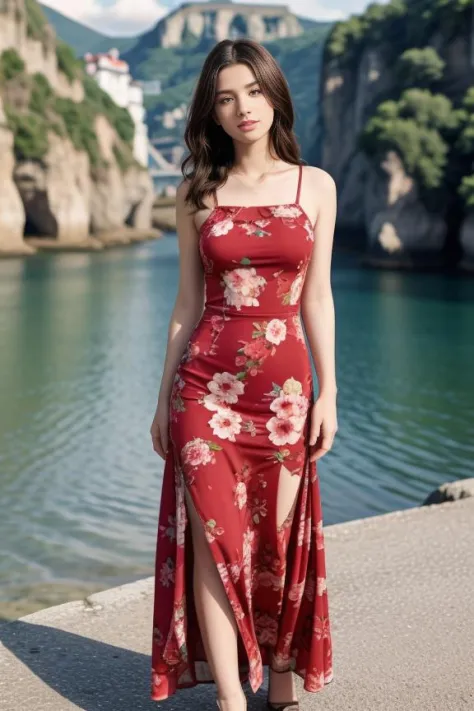1woman, cute, beautiful, realistic, scenic view from Europe, full body shot
<lora:Floral_Print_Long_Dress_By_Stable_Yogi:1> red ...
