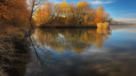 river+++,HDR 4K, landscape Photography, natural soft colors,best quality, atmospheric scene