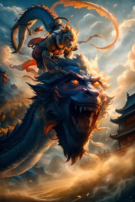 sun_wukong, Beijing opera,glowing eyes, fly in sky,clouds <lyco:XII_lycorisWukongTestV02:0.6>, masterpiece, best quality,chinese...