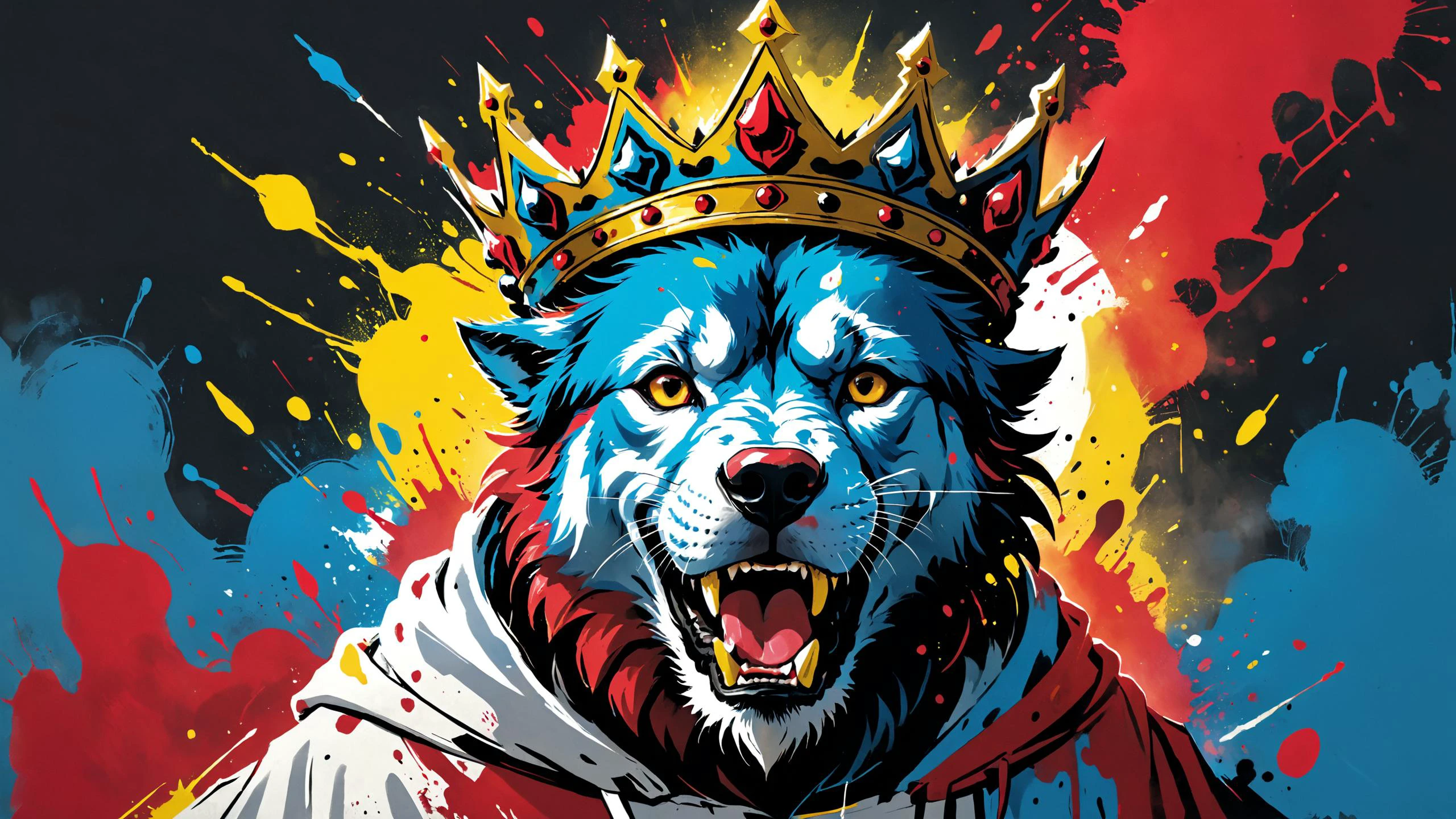 Heart full of canines, head full of voices
Whole life trying to quiet 'em down
Like a suicide king with a knife in his crown, lighting, TshirtDesignAF, Gorgeous splash of vibrant paint