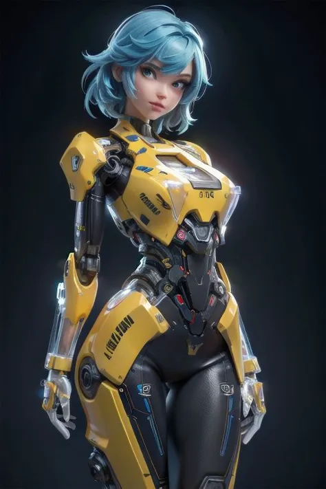 women, mechanic parts, yellow and blue mix, slim, mechanic background,((clear mechanism)),(((best quality, masterpiece))),(((clear texture))),(((detailed texture))),(((high resolution))),<robot:0.5><roblit:0.40>