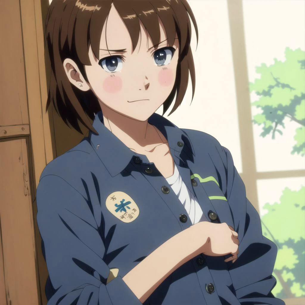 4k, (masterpiece), highest quality, (2d), ((nsfw)), (teen anime gir), (unbuttoned school shirt), classroom, ((very small breasts)), showing breasts, showing , small nipples, long brown hair, happy face, clear eyes, black eyelashes, (intricate detailed), dramatic, (style by makoto shinkai)