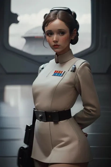 Carrie Fisher usando um (uniforme de oficial imperial marrom:1.4), 
 foco, 1 garota, , ao ar livre, cabelo vívido, (Olhando para o visualizador:0.5),  meio corpo, micro saia marrom, fenda apertada, 
 falada !,  , (princess leia hair buns:1.2), 
 Guerra das Estrelas, Estrelas, base imperial,
, cabelo castanho, 
ankymoore,  ( ilustração:1.4),
((pilha curta:1.5)), (dentição cutânea:1.5)
, ,ankymoore, posando, 
peito achatado, Peito plano, cabelo liso,  Olhando para o visualizador,   (obra de arte), (melhor qualidade:1.2), absurdos, detalhes intrincados,  , (obra de arte, melhor qualidade), detalhes intrincados,    ((rubor)),  (lacuna apertada:1.2), apenas meias-calças, 
absurdos, ((iluminação cinematográfica)),ultra detalhado, alta resolução,  melhor qualidade, face foco, (8K, Foto CRU, melhor qualidade, obra de arte:1.2), mapeamento de fótons,  Distância focal de 35 mm ,partículas, Iluminação de destaque,
 grão de filme, profundidade de campo,   ((obra de arte:1.2)), ((melhor qualidade:1.2)),   ,bela iluminação ,   altamente detalhado, 8K, cores suaves, aberração cromática, ,vibrante  , Behance HD, melhor qualidade, (realista:1.2), (baixo contraste:0.8), wide profundidade de campo, Florescer, Iluminação de destaque, extremamente detalhado, 8K, hiper detalhado, melhor qualidade, resolução ultra alta, Alta resolução,  (photorealista:1.4)
