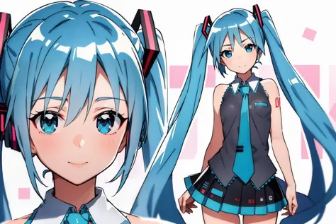 anime character with blue hair and blue eyes wearing a school uniform