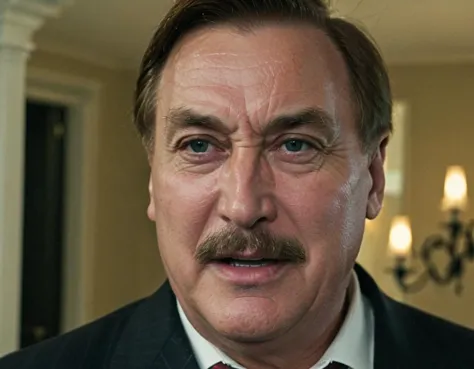 , Movie sequence where Mikelindell Person inherits a creepy mansion where every room celebrates a different Halloween, (emphasizing eternal spookiness:1.32).<lora:MyPillow Mike Lindell SDXL - Trigger is Mikelindell Person:1>