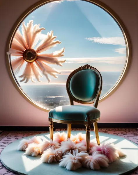 AXH3 style, intricate details, detailed, ornate, intricacies, knots, fabric, fluff, velvet, abstract, surreal, floating cloud in the sky, bedroom with warm sunlight and gobos and godray and sunshine, photo, photography, texture, rough, matte, shiny, 3D, gr...